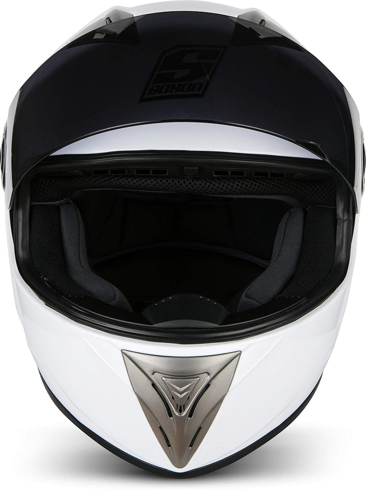 Soxon® ST-550 „Snow“ · Integral-Helm · Full-Face Motorrad-Helm Roller-Helm Scooter-Helm Cruiser Stur