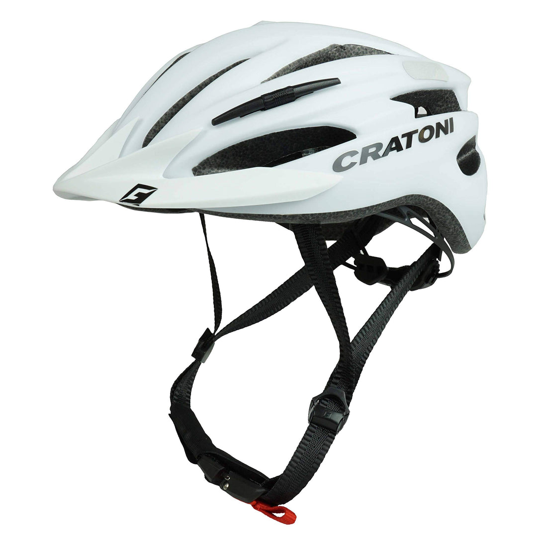 Cratoni Fahrradhelm Pacer, White matt - Reflektor, Gr. S-M (54-58 cm)