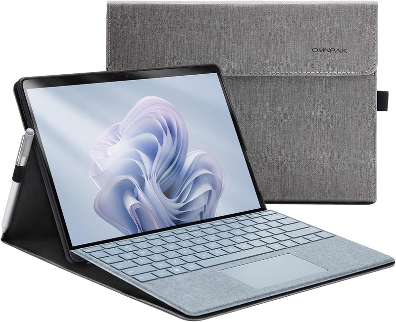 Omnpak Hülle für Surface Pro 9 Tablet, Business-Hülle mit Stifthalter, Einstellbarer Multi-Betrachtu