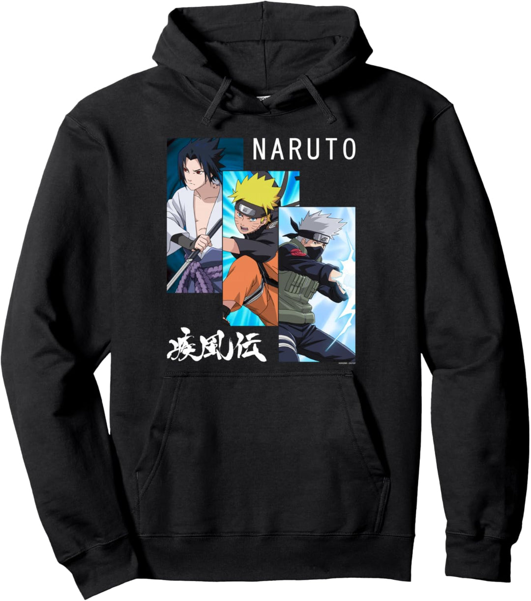 Naruto Shippuden 3 Tafeln und Kanji Pullover Hoodie