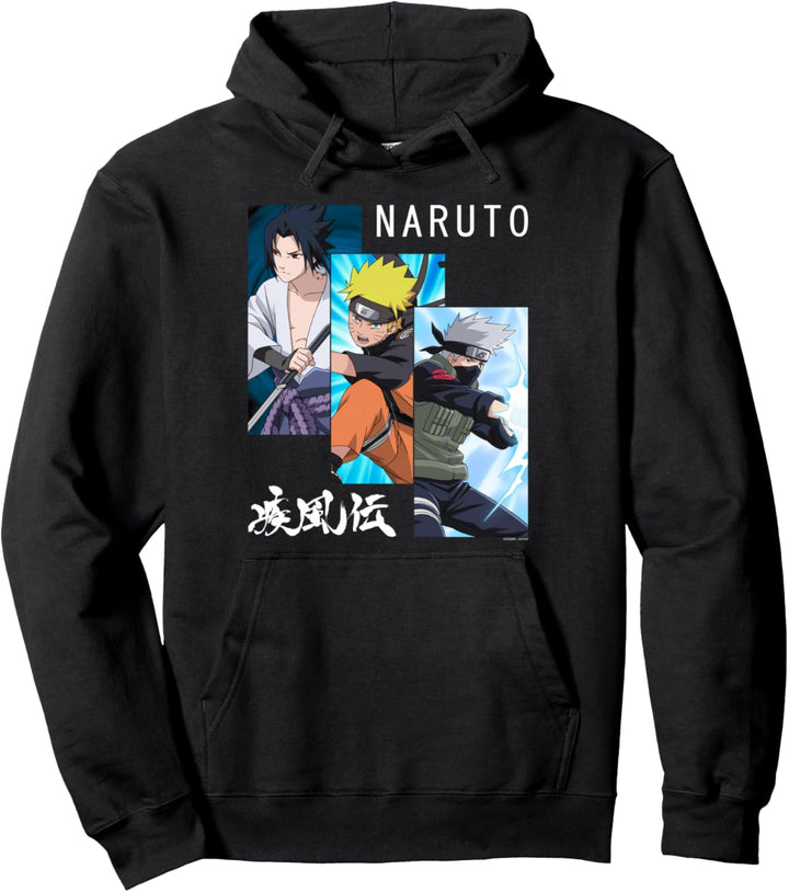 Naruto Shippuden 3 Tafeln und Kanji Pullover Hoodie