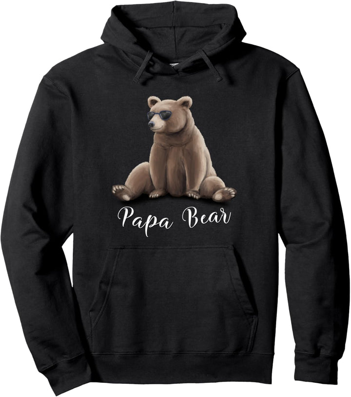Grizzly Bär mit Sonnenbrille | Lässiger Papa Bear Vatertag Pullover Hoodie