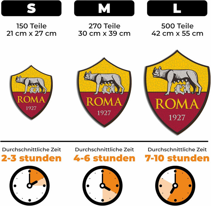 AS Roma ROMALOGOL Puzzle, Gelb und Rot, Large, Large