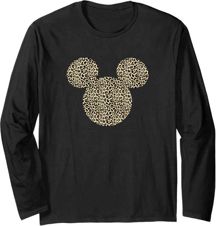 Disney Mickey Mouse Ears Animal Print Art Fill Langarmshirt