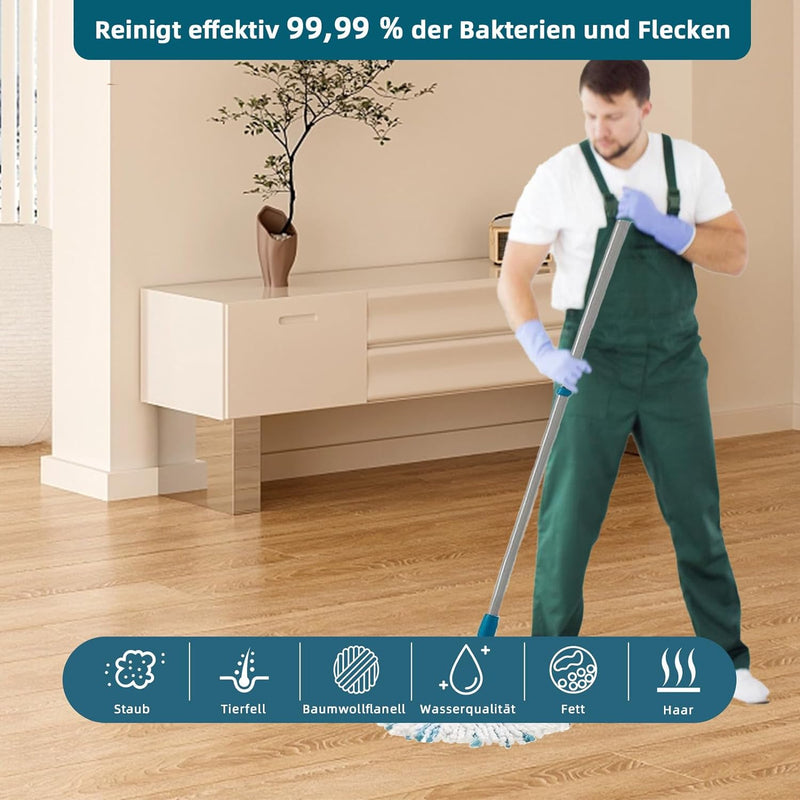 6 Stück Ersatzkopf für Leifheit Clean Twist Disc Mop / Clean Twist Disc Mop Ergo Bodenwischer, Masch