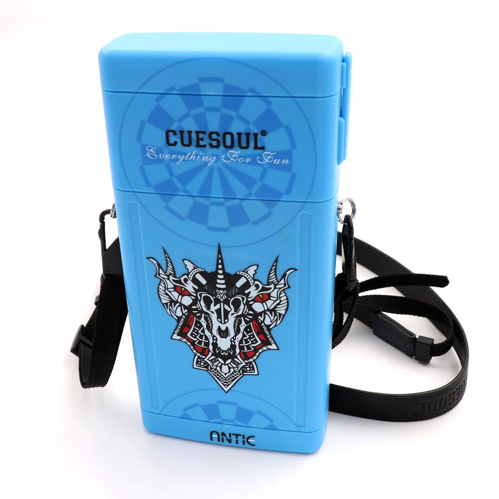 CUESOUL ANTIE Hard Dart Case für 6 Steel Tip Darts/Soft Tip Darts and Extra Dart Tips, Shafts and Fl