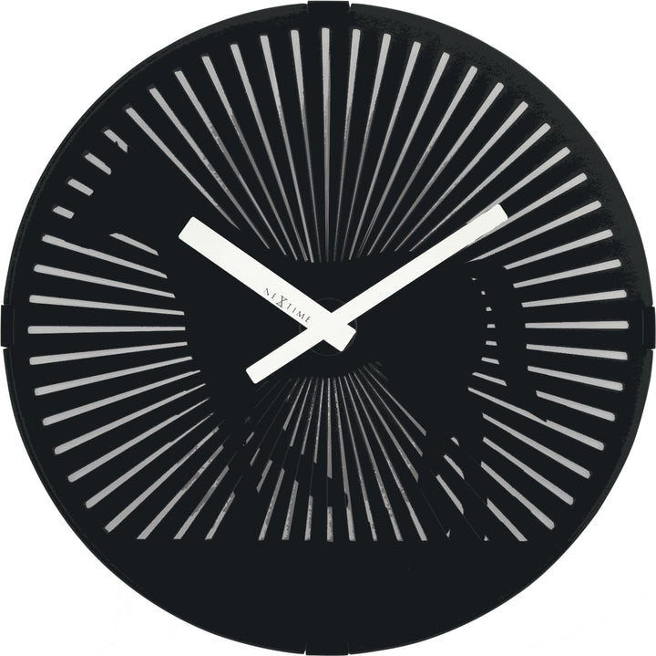 NeXtime Designer Wanduhr Walking Horse, mit optischer Illusion - Pferd läuft, 3218 Schwarz 30 x 7 x