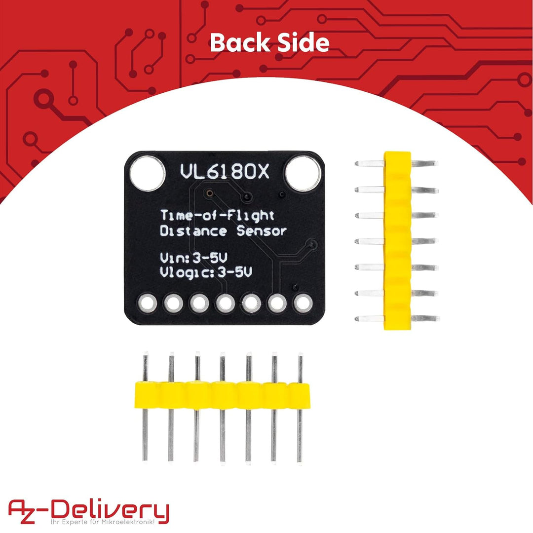 AZDelivery 5 x VL6180X Hochpräzisions Entfernungsmesser Optisches Entfernung Sensormodul mit Proximi