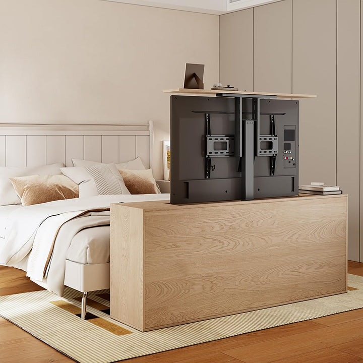 Maclean Elektrisch Höhenverstellbare 37-80" TV Halterung zum Einbau | mit Fernbedienung und mit App-