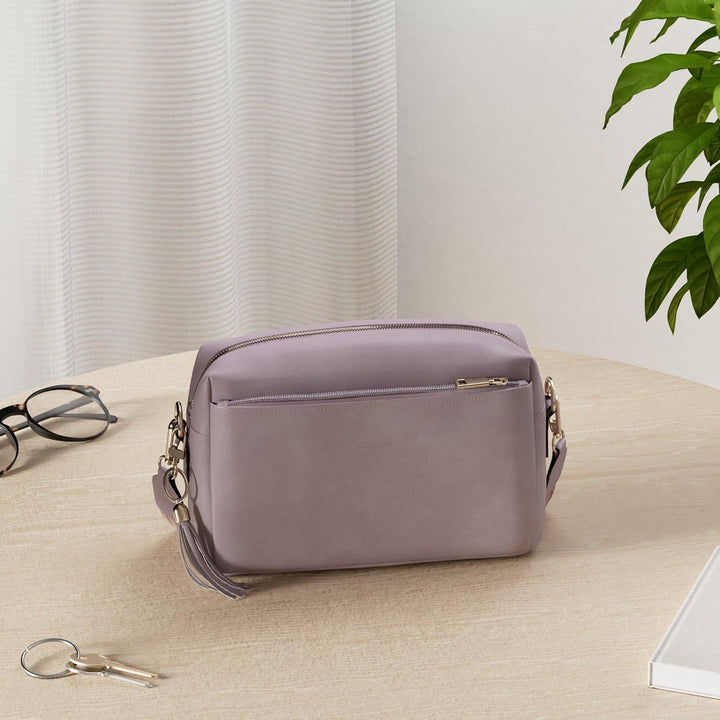 Roulens Damen Handy Umhängetasche,Veganem Leder Crossbody Schultertasche,Breiter Riemen Abendtasche