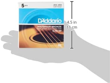 D'Addario Gitarrensaiten – Phosphorbronze Akustikgitarrensaiten – EJ16-5P – Reiches, volles Tonspekt