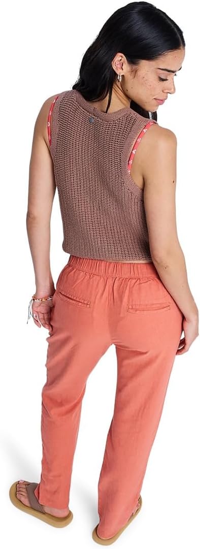 Roxy On The Seashore - Cargo Hose aus Leinen für Frauen Weiss S Aprikosenbrand, S Aprikosenbrand