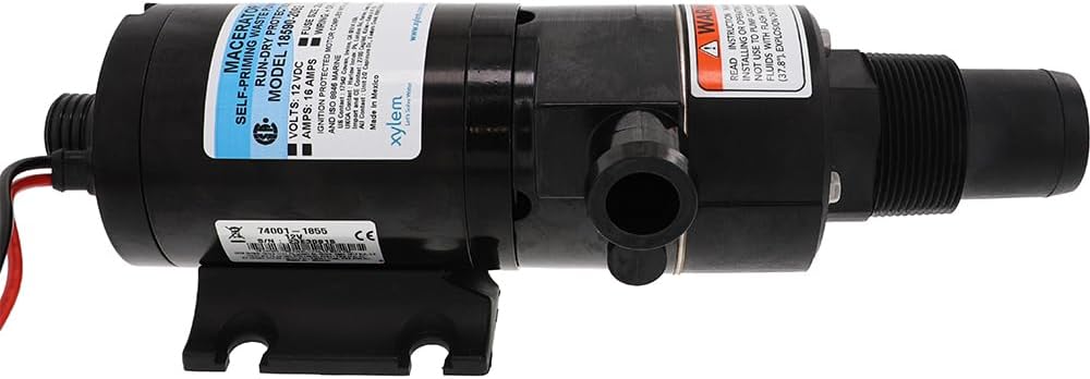 Jabsco 18590-2092 Zerkleinerungspumpe, selbstansaugend, Run Dry Protection, Abfallabfuhrung, 12 Volt