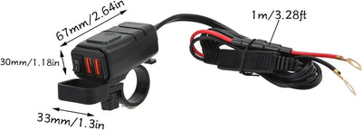 Fydun Motorrad Dual USB Ladegerät SAE zu USB Adapter mit Wasserdichtem Abdeckungsschalter Schnelllad