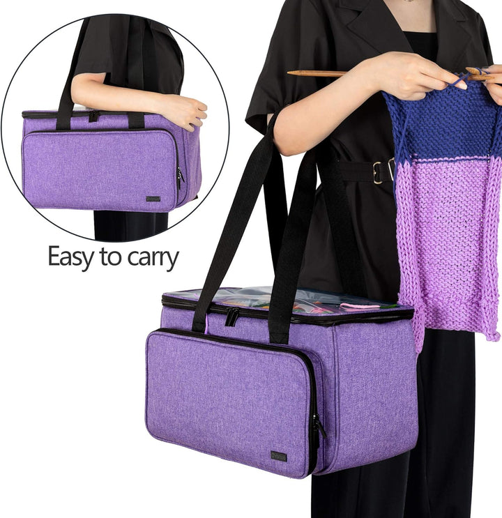 Yarwo Tasche für Garnaufbewahrung, Stricktasche zur Aufbewahrung von Wolle, Handarbeitstasche mit Gr