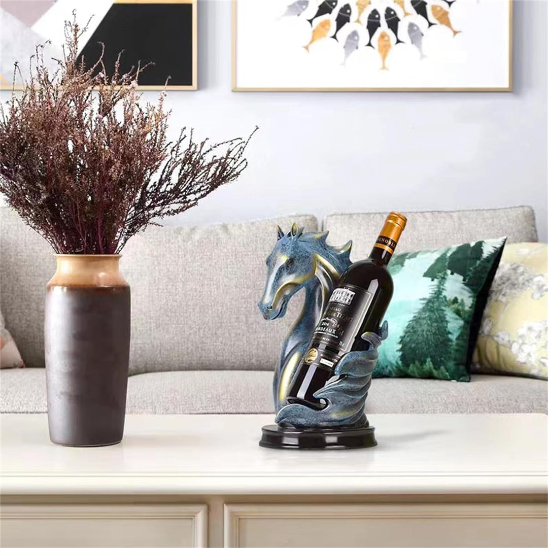 LL-COEUR Pferd Weinflaschenhalter Dekoration Weinregal Kreative Weinständer Handwerk Wein-Rahmen Wei