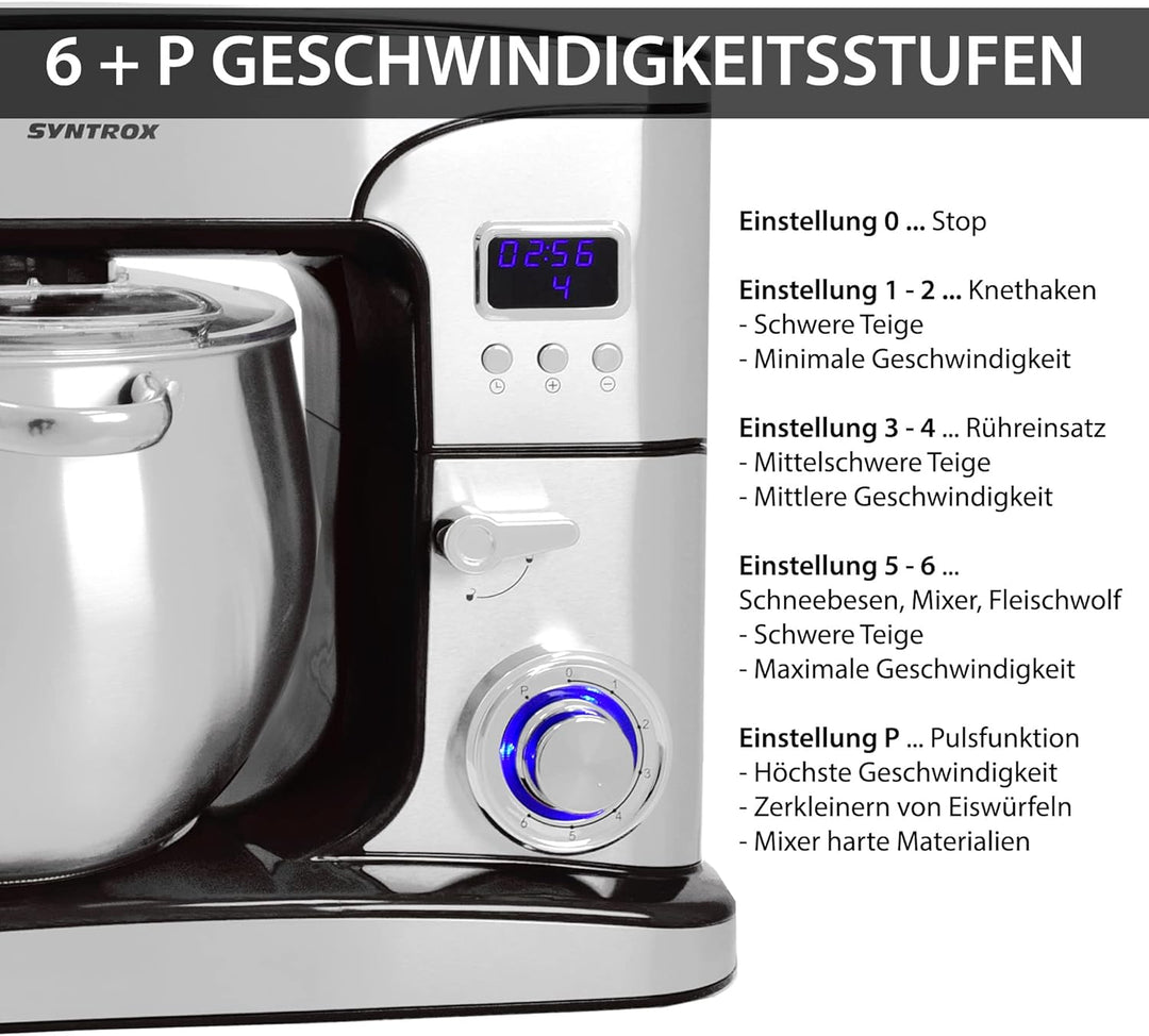Küchenmaschine Paris Edelstahl 12 Liter Küchengerät & Fleischwolf