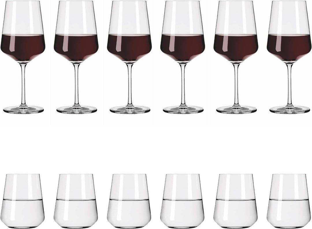 Ritzenhoff 6111002 Rotwein- und Wasserglas Set 500 ml Serie Lichtweiss Julie Nr. 2 – 12 Stück – Made
