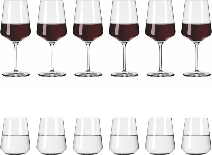 Ritzenhoff 6111002 Rotwein- und Wasserglas Set 500 ml Serie Lichtweiss Julie Nr. 2 – 12 Stück – Made