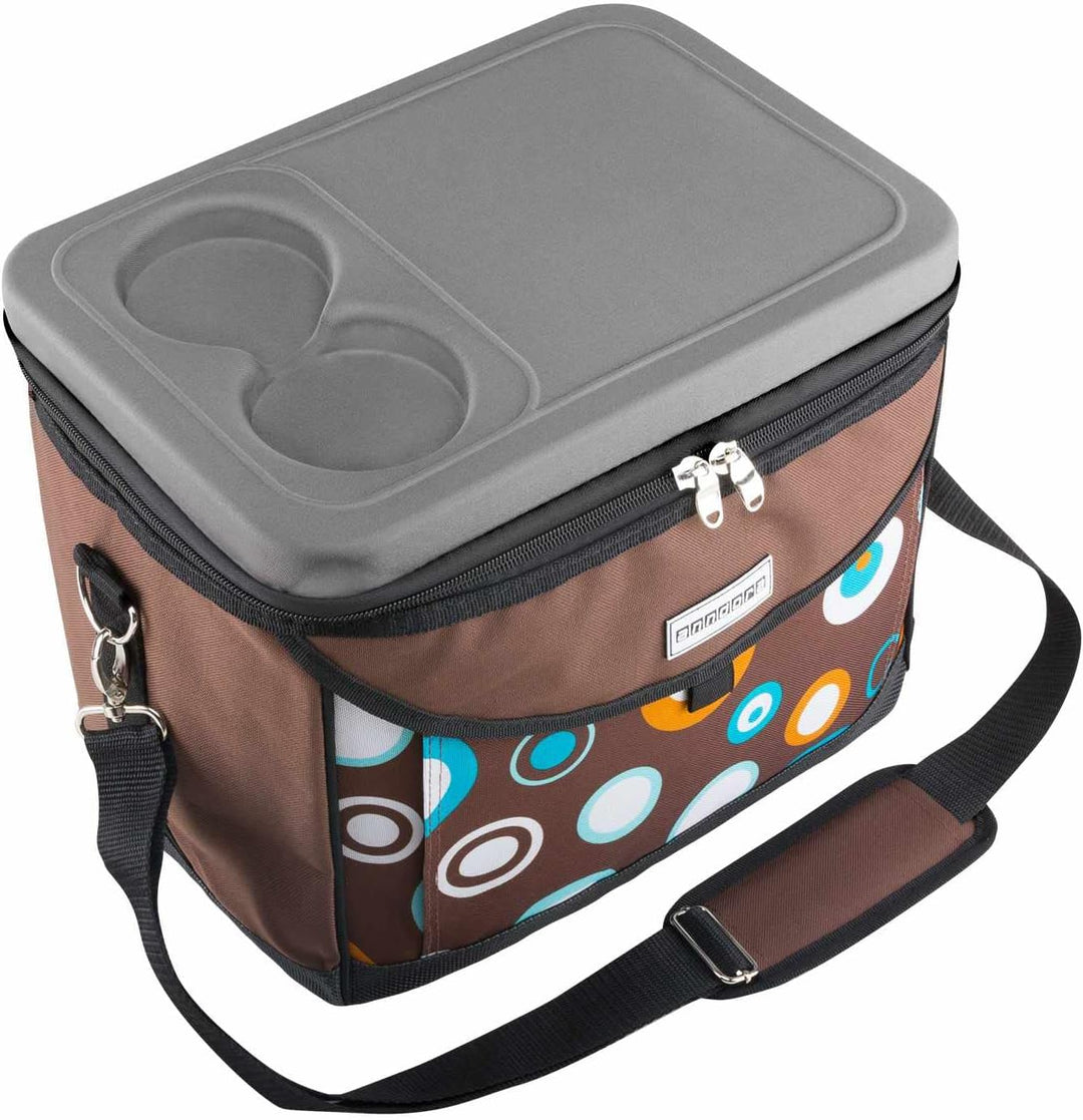 anndora Kühltasche 22 L Picknick Kühlbox 35 x 24 x 27 cm - Farbauswahl Braun, Braun