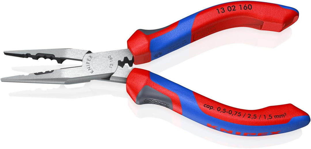 Knipex Verdrahtungszange schwarz atramentiert, mit Mehrkomponenten-Hüllen 160 mm 13 02 160, zange