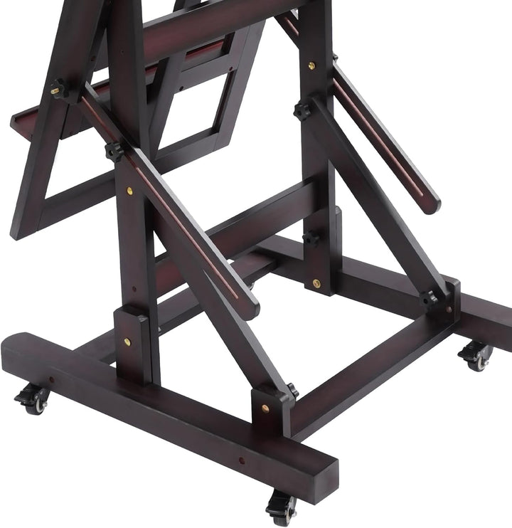 Staffelei Holz Einstellbar 140-300cm Staffeleien Gross mit Rädern, waagerecht und senkrecht malen, f