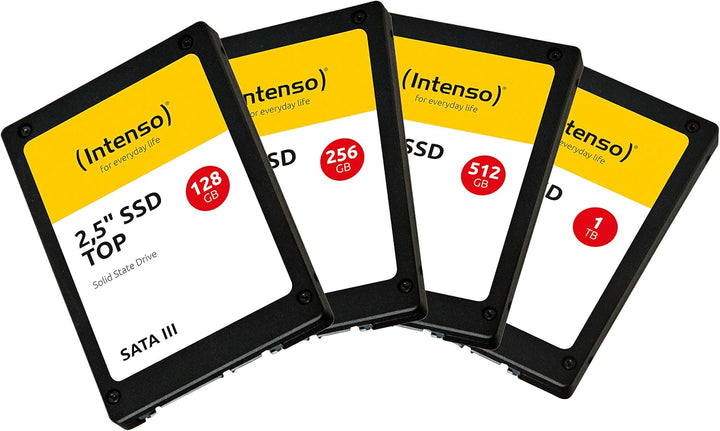 Intenso Interne 2,5" SSD SATA III Top, 1 TB, 550 MB/Sekunden, Schwarz, Festkörper-Laufwerk 1TB Sata