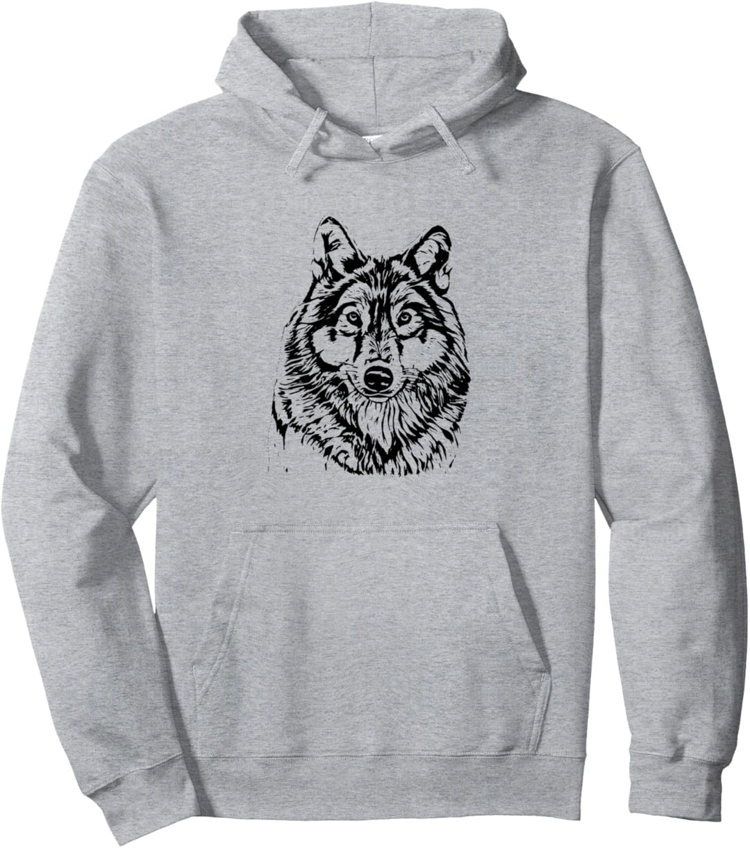 Wolf im Vollmond Motiv Wölfe Lupus Mond Rudel Tiere Raubtier Pullover Hoodie