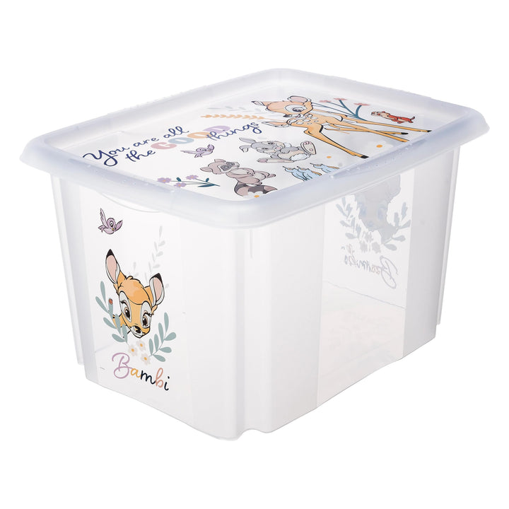 keeeper Bambi Aufbewahrungsbox mit Deckel, Dreh- und stapelbar, Für Kinder, 30 l, Karolina, Transpar