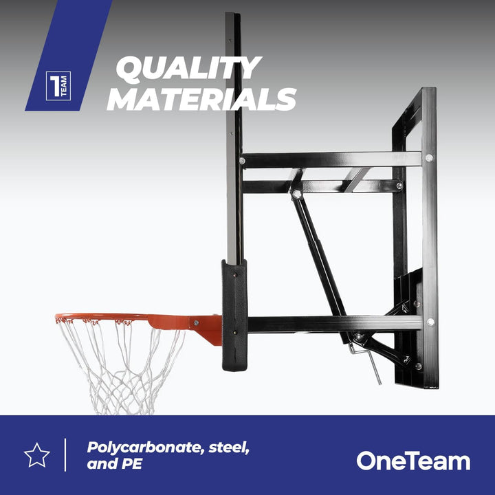 OneTeam Basketball Backboard Grösse 180 x 105 cm Farbe Schwarz Höhenverstellbares Backboard mit Nylo