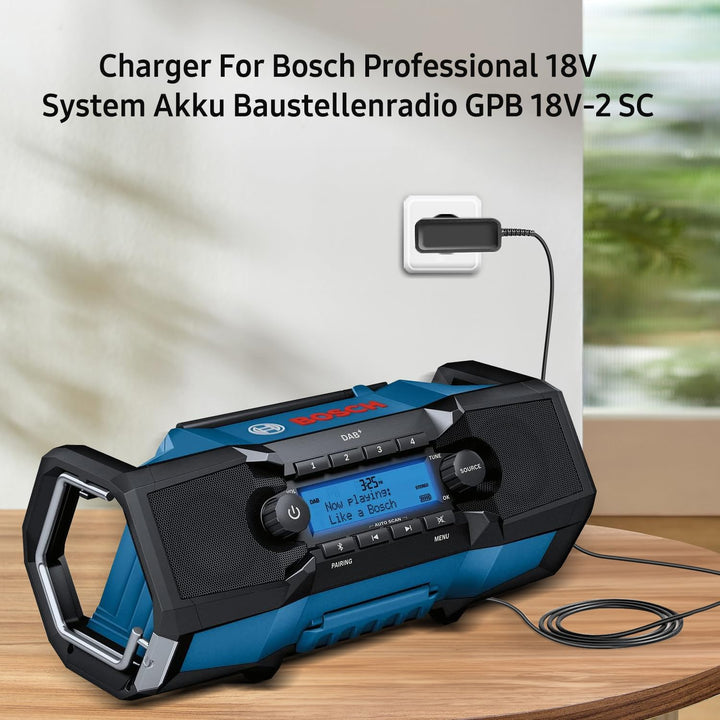 KFD Netzteil Ladegerät Ladekabel für Bosch Professional 18V System Akku Baustellenradio GPB 18V-2 SC