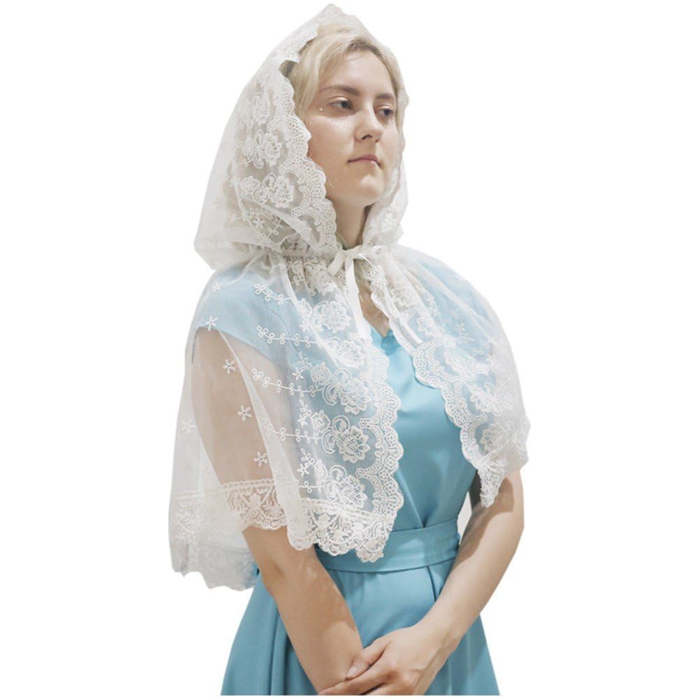 Katholische Spitze Mantilla Kathedrale Kopfbedeckung Kirche Kapelle Schleier Bestickt Schal Schal Fü