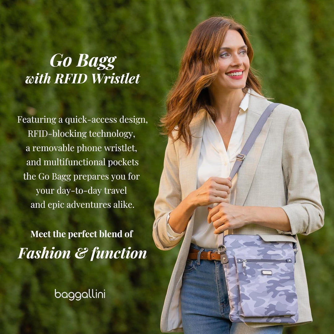 Baggallini Damen with Phone Wristlet Go Bagg mit RFID-Handy-Armband, Cornflower