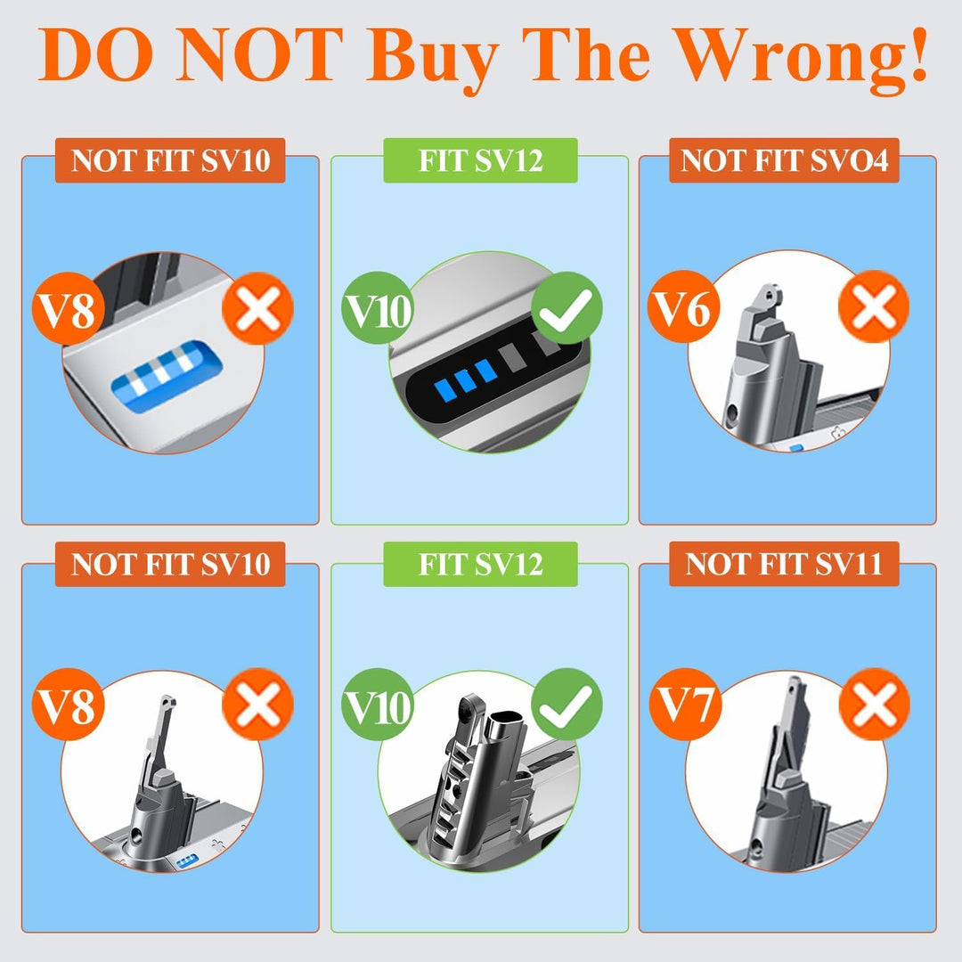DTK Premium Akku für Dyson V10, kompatibel mit Dyson V10 SV12, Cyclone, Animal, Absolute, Fluffy, Mo