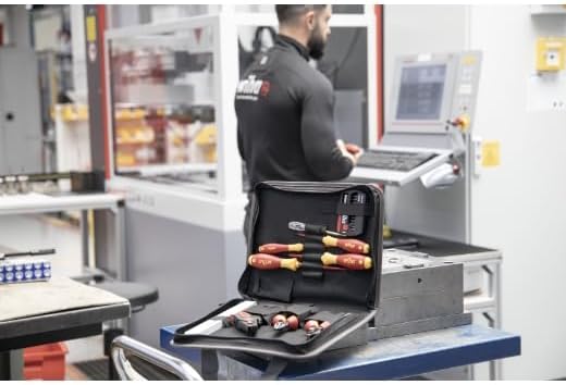 Wiha Werkzeug Set Elektriker 33-tlg. inkl. Werkzeugmappe I kompakte Grundausstattung in Werkzeugtasc