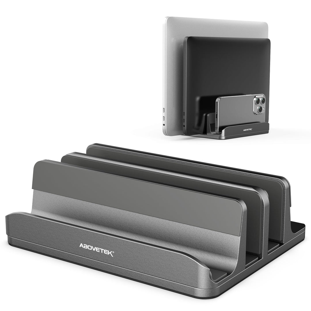 AboveTEK Vertikaler Laptopständer, Laptophalter für Laptop bis zu 17,3 ", Aluminium 4 in 1 Laptop St