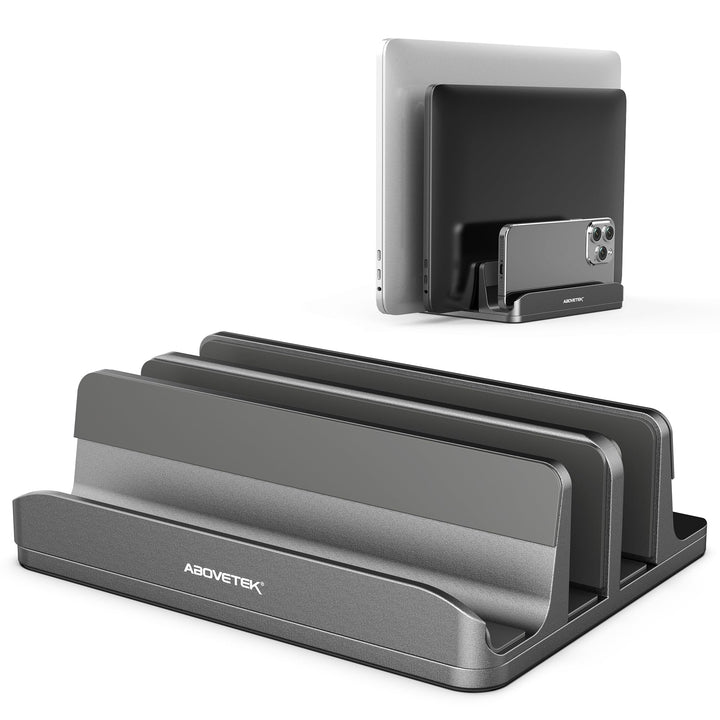 AboveTEK Vertikaler Laptopständer, Laptophalter für Laptop bis zu 17,3 ", Aluminium 4 in 1 Laptop St