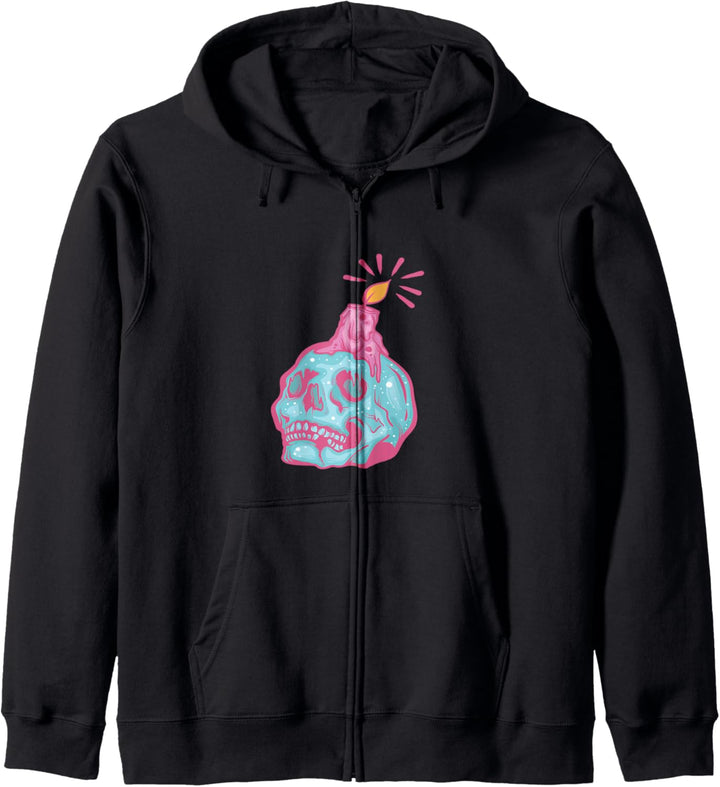 Pastell Goth Schädel Japanische Anime Kawaii Menhera Kapuzenjacke