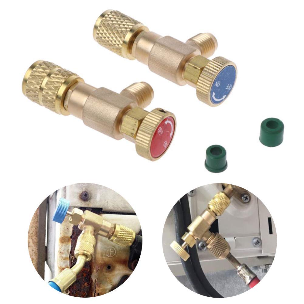 2 Stück Kältefüller Sicherheitsventil Schnellkupplung Klimaanlage R410A R22 Adapter