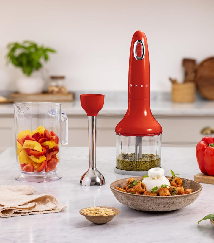 Smeg, Stabmixer HBF03CREU, Turbo-Funktion und Flowblend-Schneidesystem, mit Rutschfestem Griff, Inte