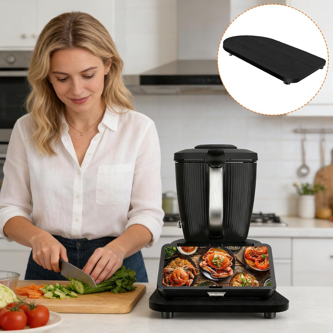 Gleitbrett für Thermomix TM7 mit 360° Rollen & Sicherheitsstopper – Rutschfeste Gummifüsse für Siche