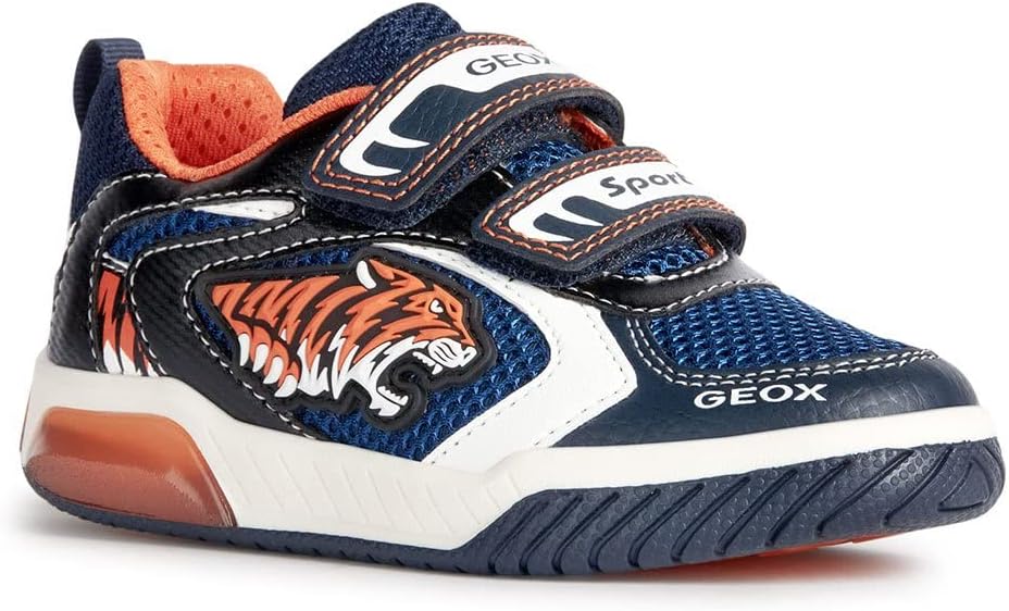 Geox Jungen J Inek Boy Sneaker 30 EU Navy Orange, 30 EU Navy Orange