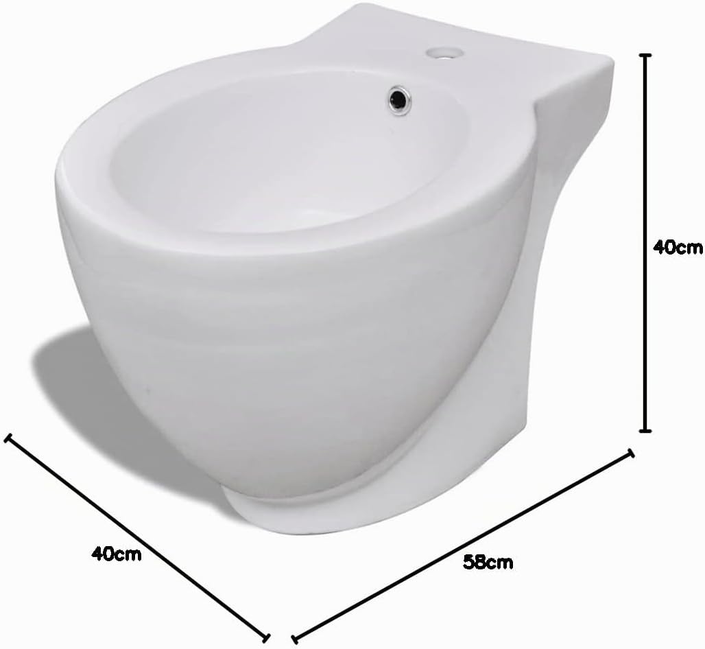 Standbidet Bodenstehend Keramik Weiss Runder Bidetständer Hochwertige Design Stand Bidet für Badezim