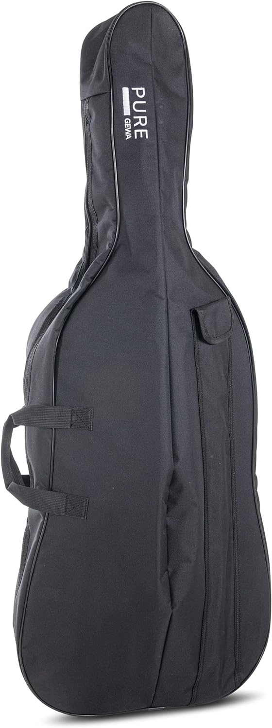 GEWA Cellogarnitur/Celloset EW Ebenholz 1/8 spielfertig mit Feinstimmsaitenhalter, Stachel, Bogen, K