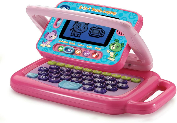 VTech 80-600954 2-in-1 Touch-Laptop pink Vorschulspielzeug Pink Single, Pink Single