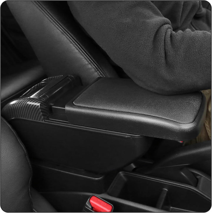 YJYWZH Compatible with Seat Ibiza 6j Armlehnen Ibiza 4 IV 2008-2016 Armlehnen Schwarz Leder Armlehne