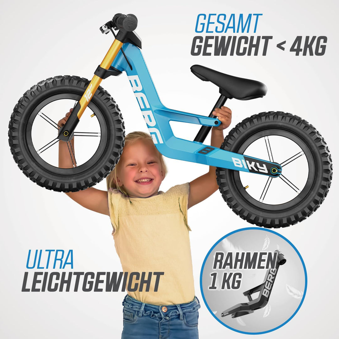 BERG Biky Cross Laufrad 12 Zoll für Jungen und Mädchen ab 2 Jahren - Kinderfahrrad mit Handbremse, L