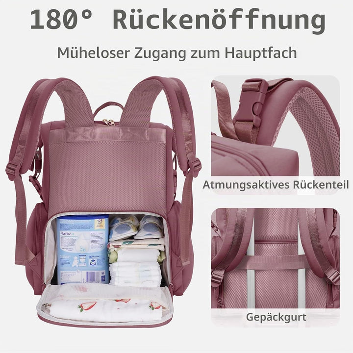 CEI-CEI Neopren Wickelrucksack Grosse Wickeltasche für Neugeborene, wasserdichter Reise-Rucksack für
