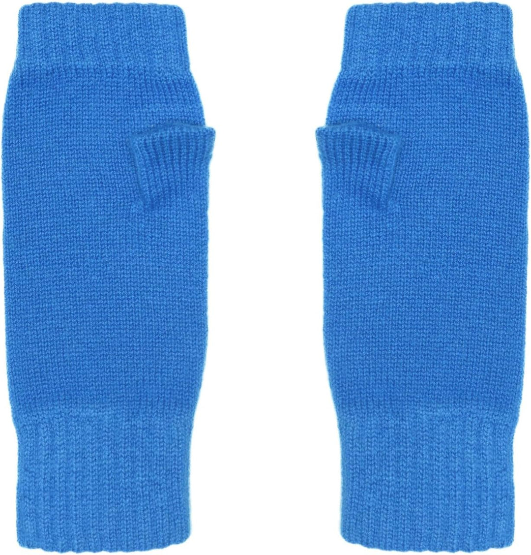 Lona Scott Fingerlose Damenhandschuhe aus Kaschmir Blau, Blau
