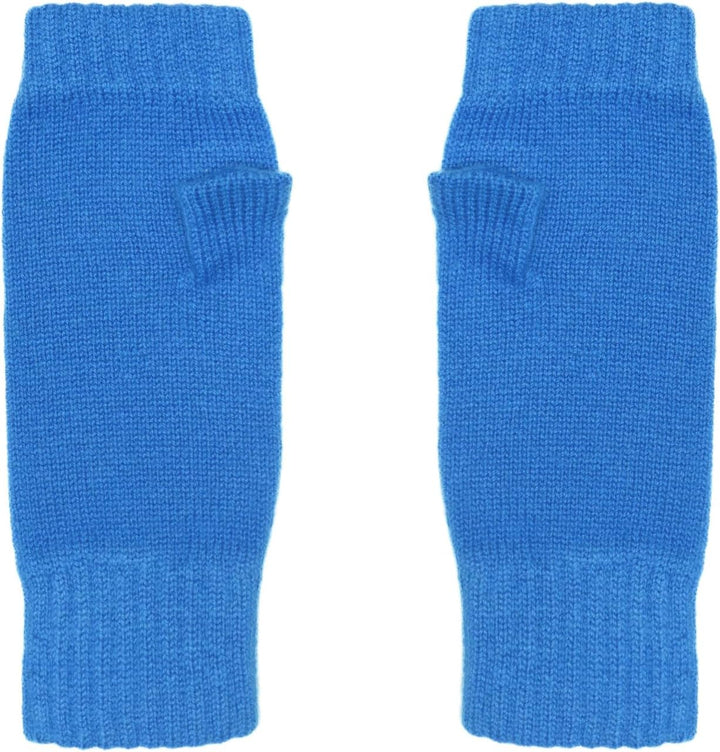 Lona Scott Fingerlose Damenhandschuhe aus Kaschmir Blau, Blau